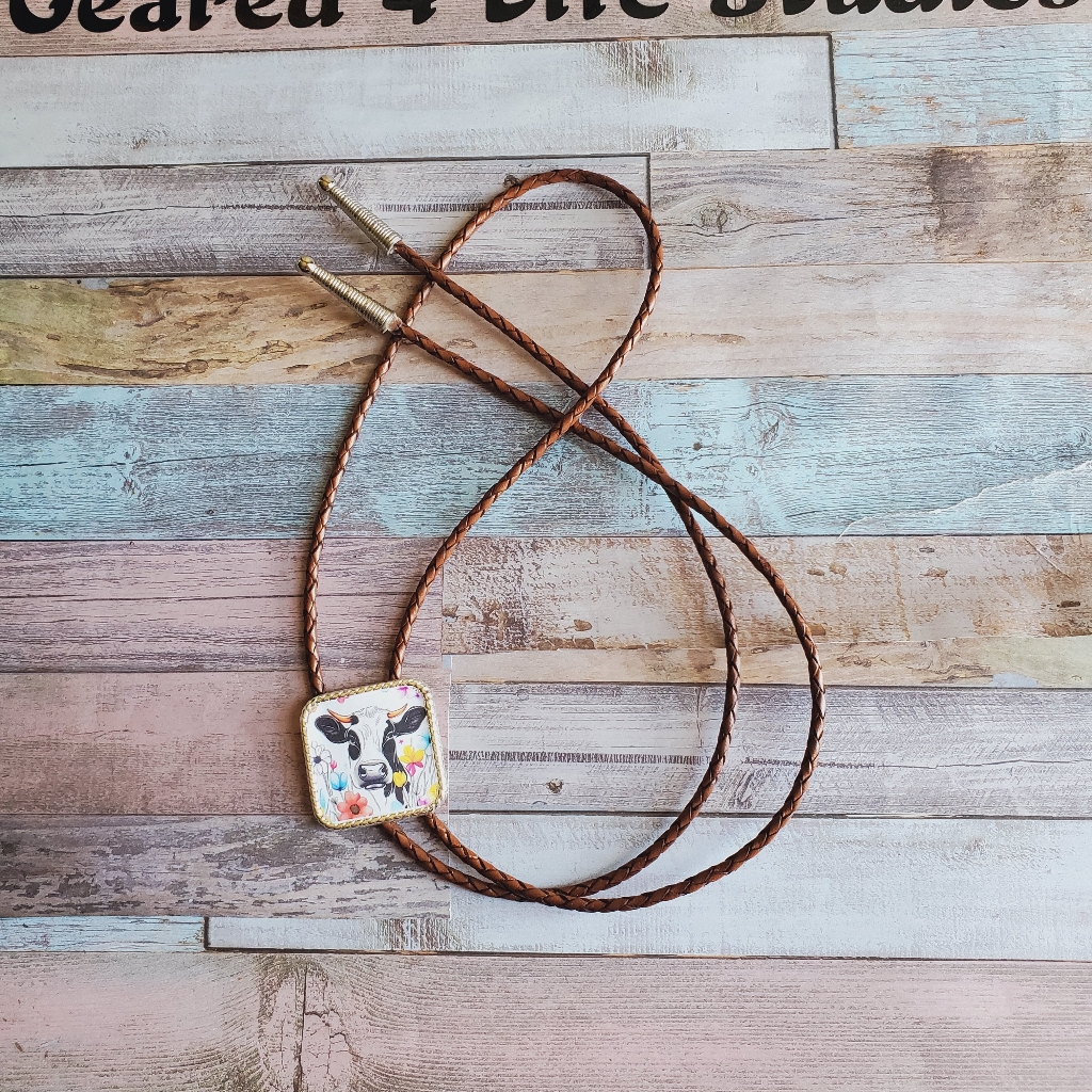Handmade Western Bolo Tie Western Necklace Cowgirl Western Boho Rodeo Cow Lover